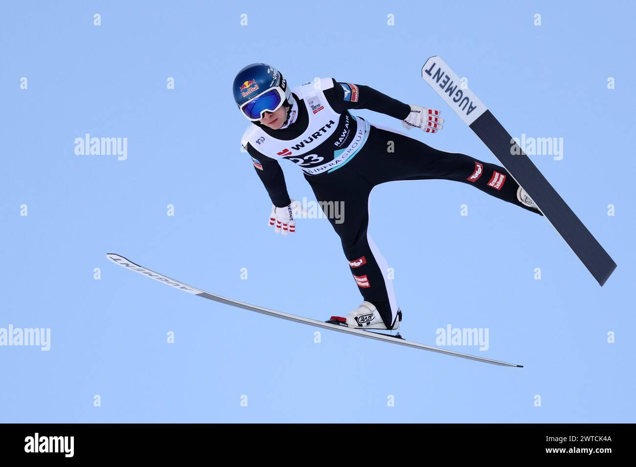 Vikersund 20240317.Daniel Tschofenig (AUT) dans la coupe du monde de ski de dimanche à Skiflygingsbakken à Vikersund HS 240 photo : Geir Olsen / NTB Banque D'Images