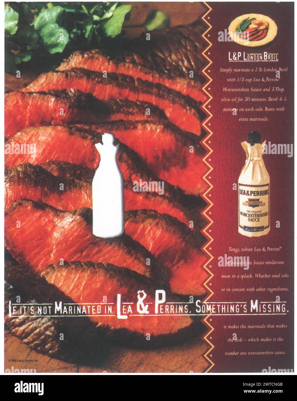1998 annonce de sauce Lea & Perrins Worcestershire Banque D'Images