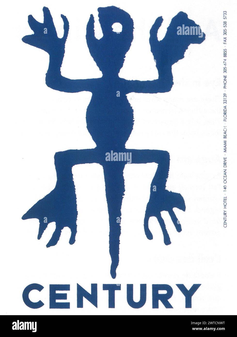 1990 Century hôtel Miami Florida ad Banque D'Images