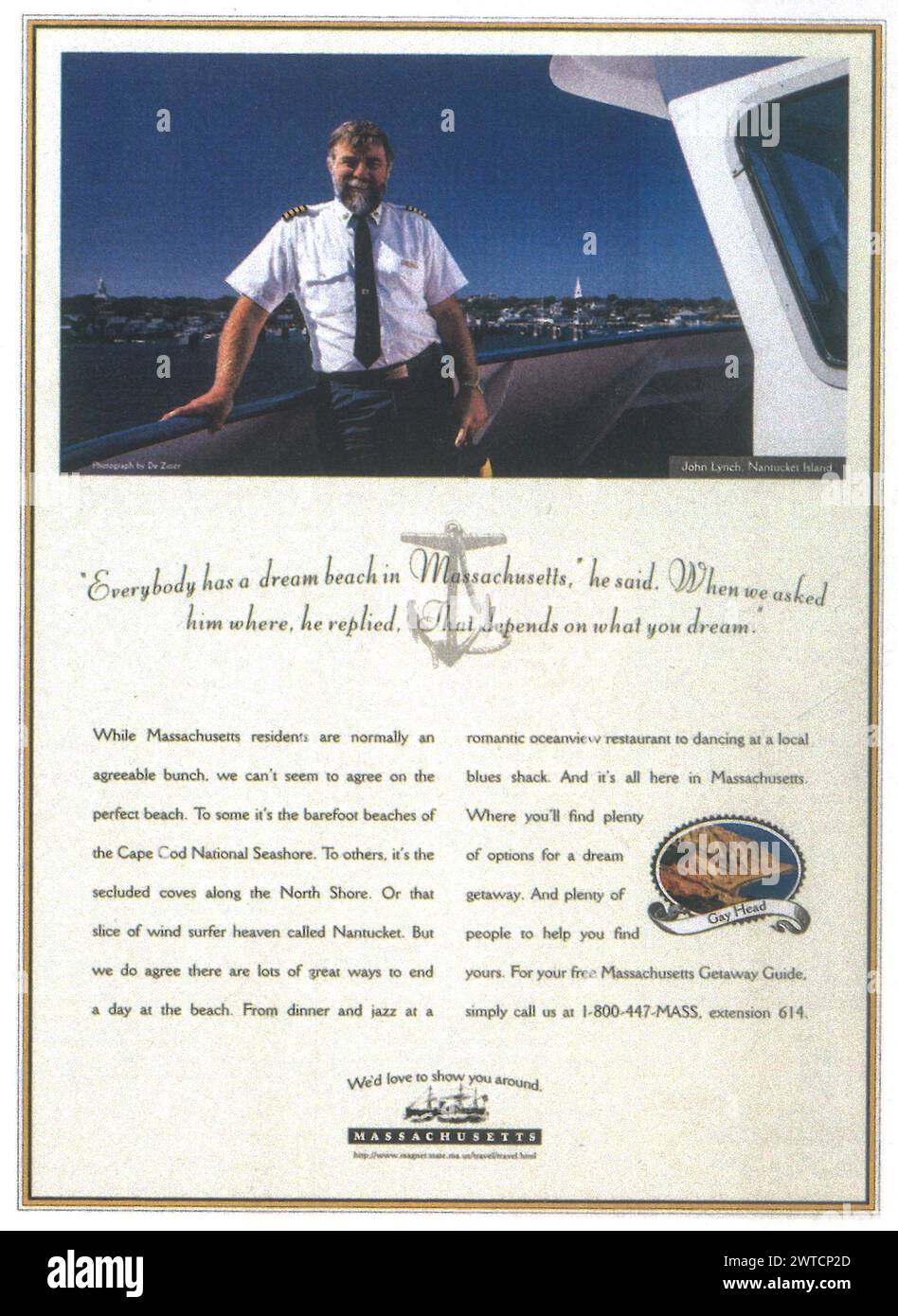1996 annonce de voyage Massachusetts Banque D'Images