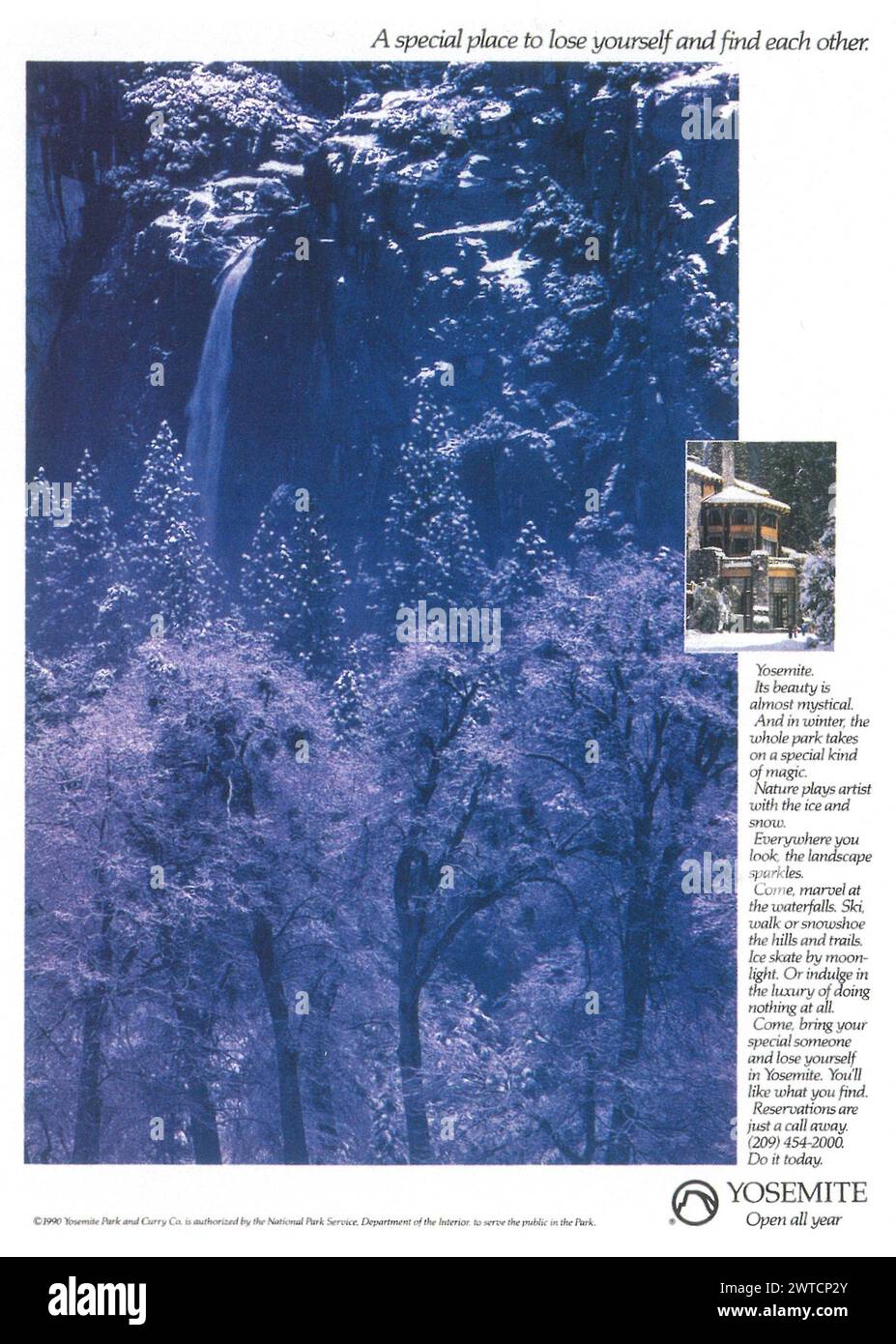 1990 Parc national Yosemite California promo ad Banque D'Images