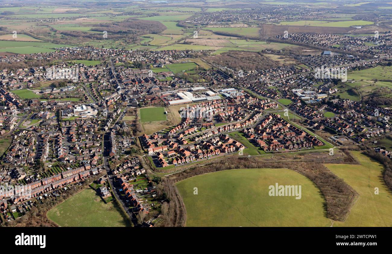 Vue aérienne du village de Mapplewell près de Barnsley, South Yorkshire Banque D'Images