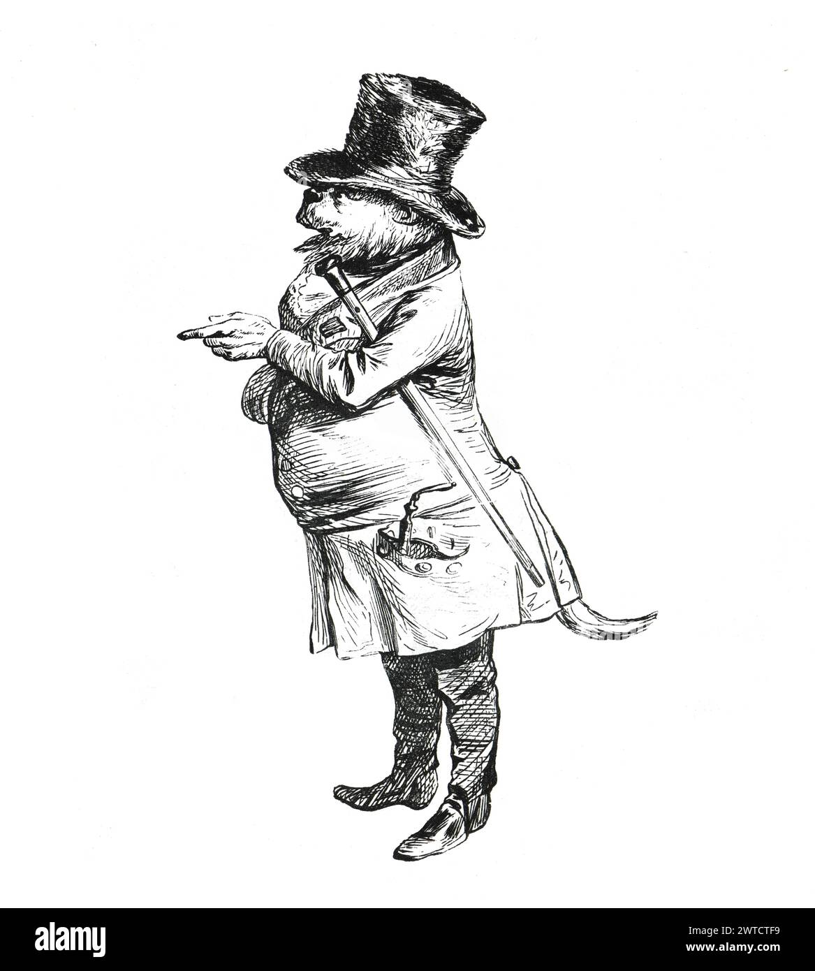 Animaux anthropomorphes. chien humanisé. chien bien habillé. cyborgs. CRISPR. CAS9. Extraterrestres. illustration vintage dessinée à la main. Banque D'Images