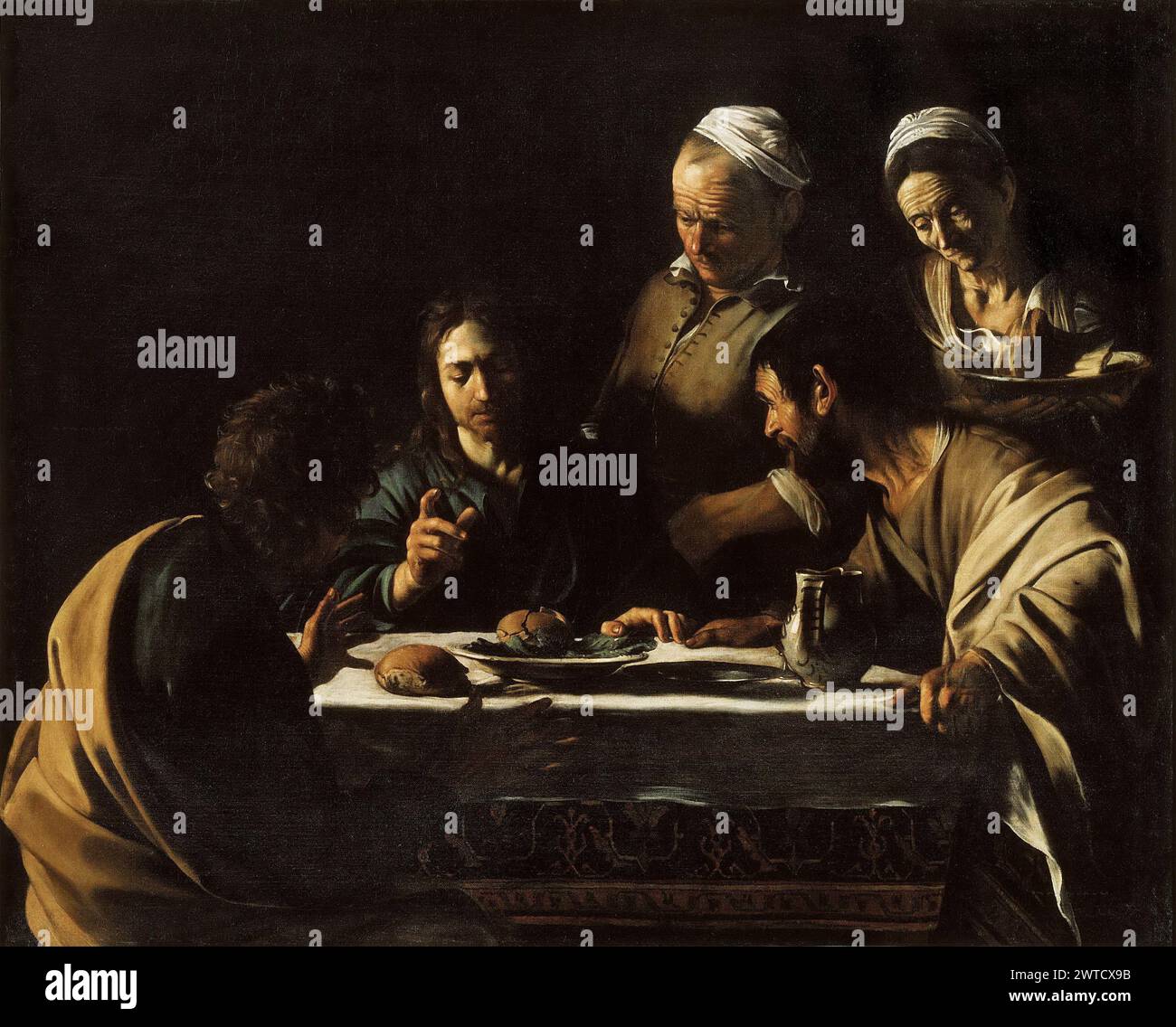 Michel-Ange Merisi da Caravaggio – dîner à Emmaus 1606 Banque D'Images