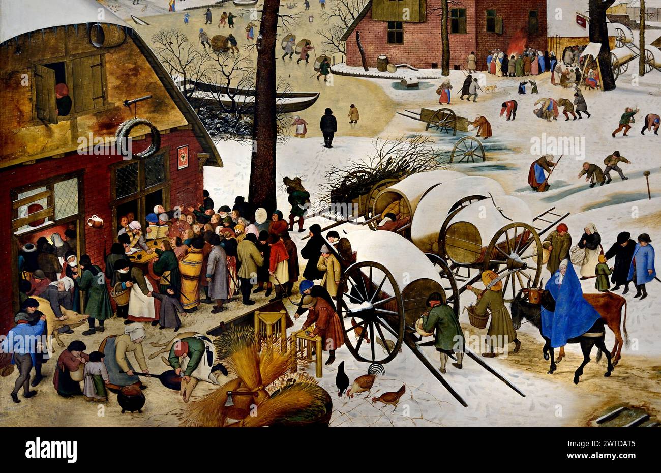 Le recensement du peuple à Bethléem par Pieter Brueghel le jeune 1564-1637, la famille Brueghel ( Bruegel ou Breughel ), flamand, peintres, XVIe-XVIIe siècle, belge, Belgique Banque D'Images