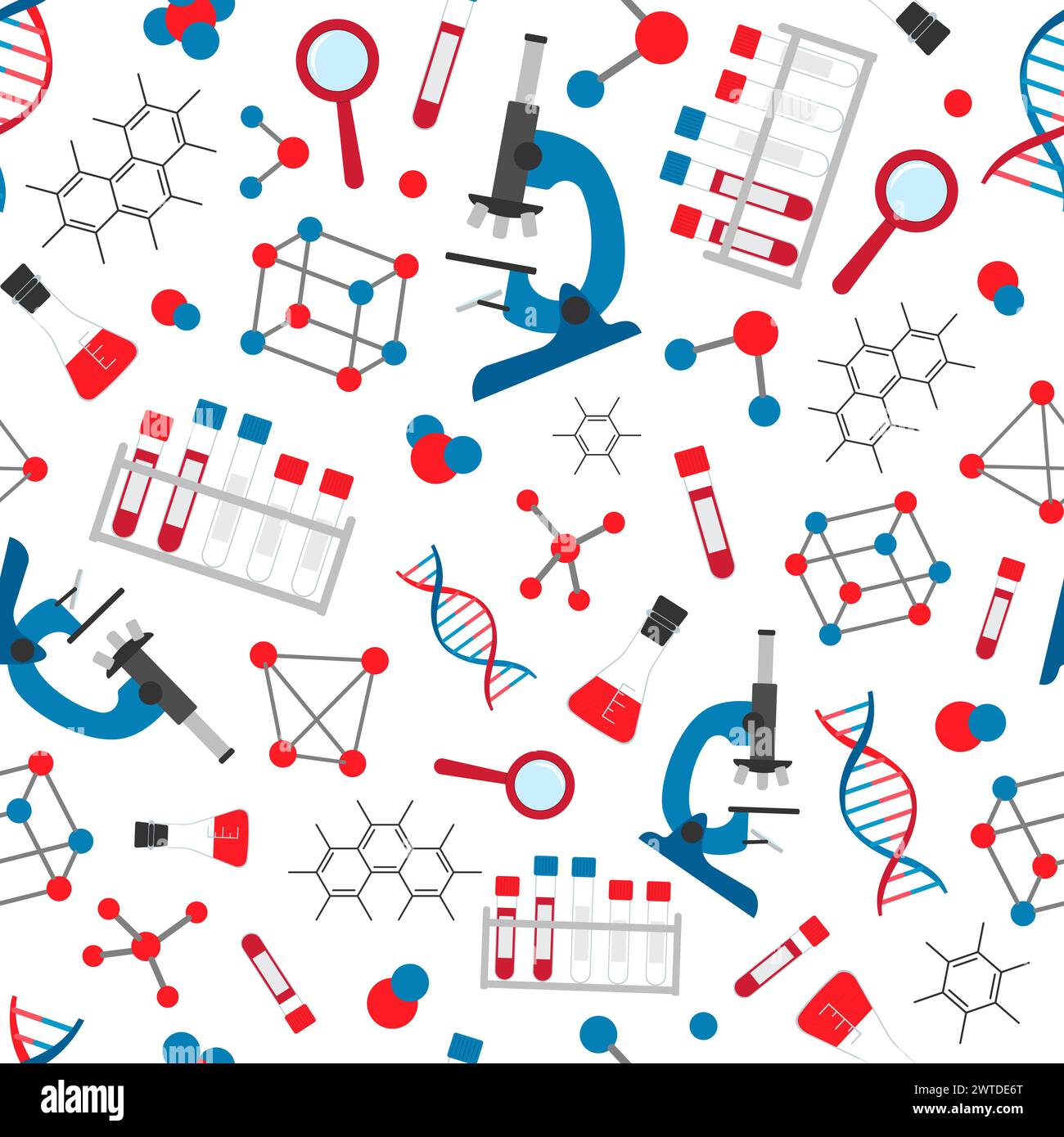 Vecteur sans couture motif sur le thème de l'ADN Illustration de Vecteur