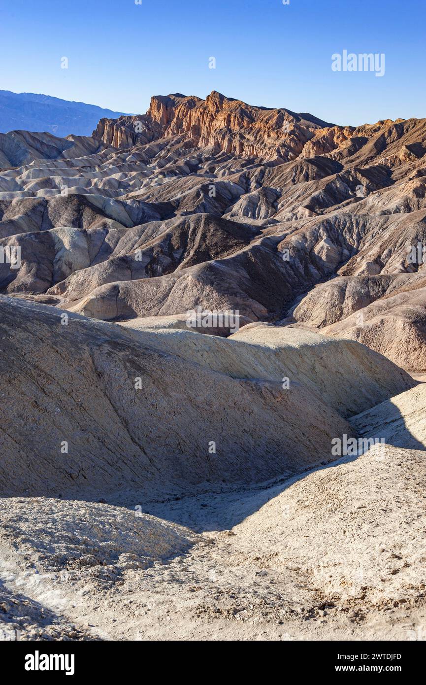 Badlands, parc national de la Vallée de la mort, Californie, États-Unis Banque D'Images