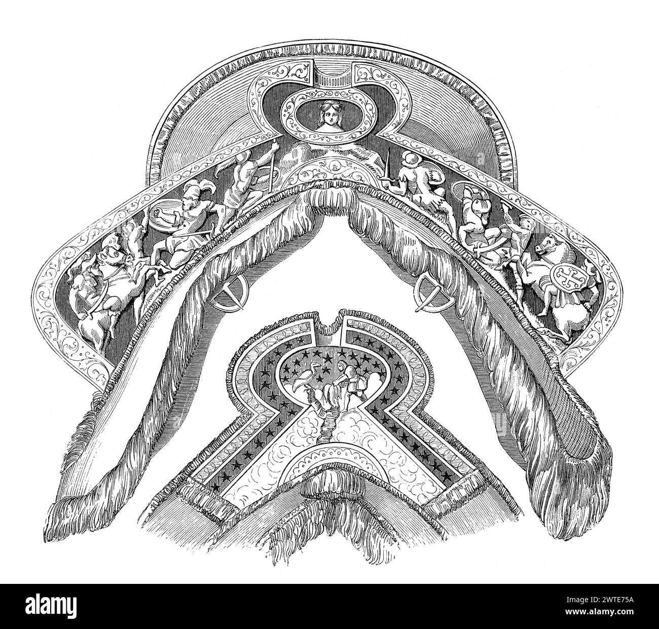 Selles peintes pour un tournoi, XVIe siècle Banque D'Images