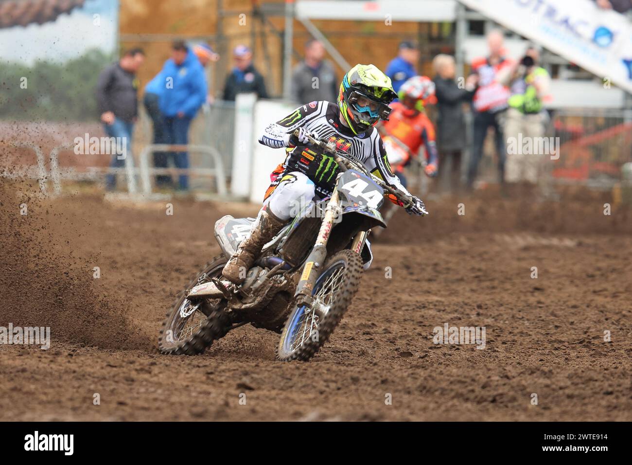 Harfsen, PAYS-BAS - 17 MARS : Rick Elzinga NED Yamaha Yamaha Factory Racing MX2 lors de la 1ère manche 250cc sur la première manche du Masters of M néerlandais Banque D'Images