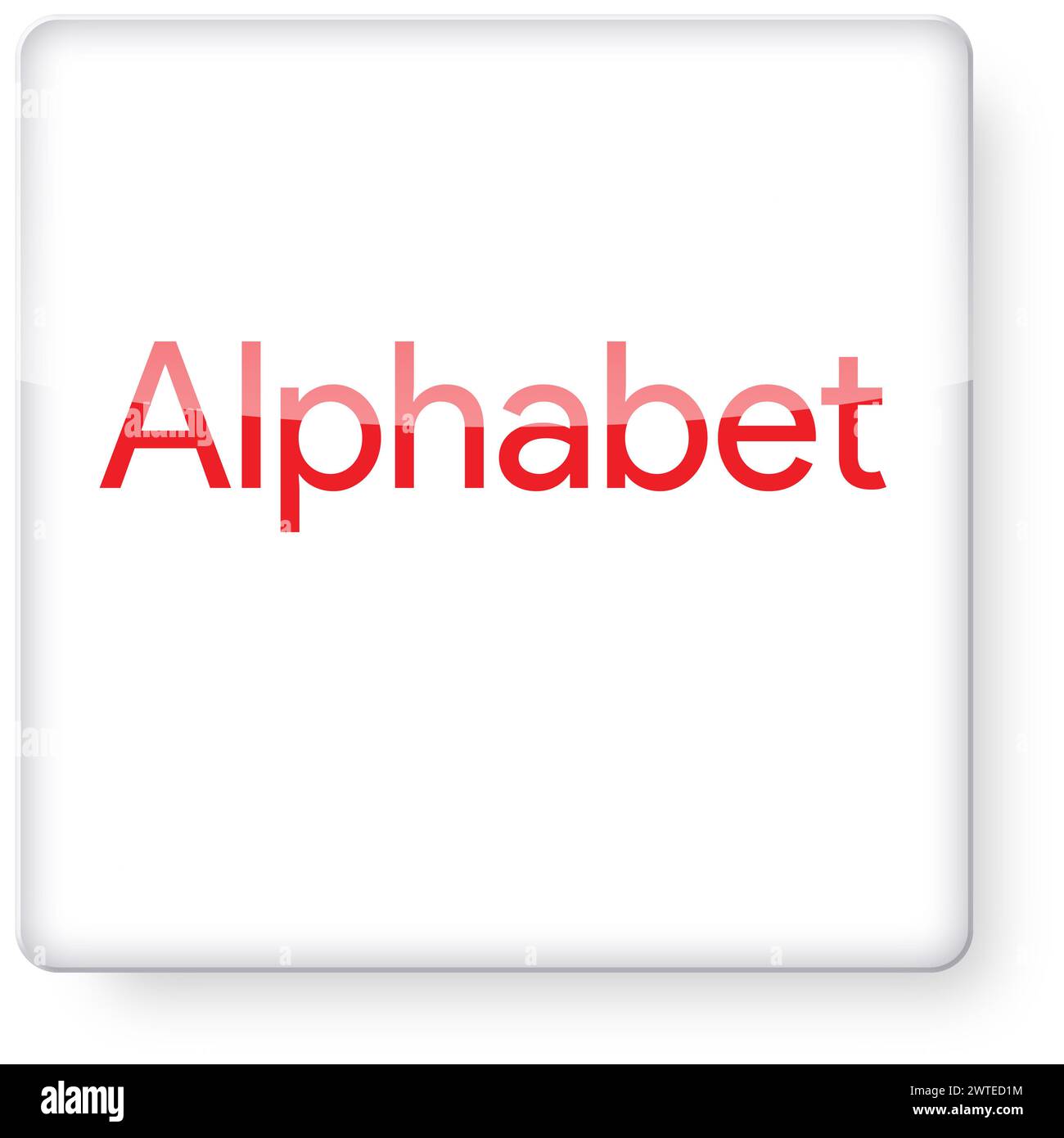 Logo Alphabet comme icône d'application. Chemin de détourage inclus. Banque D'Images