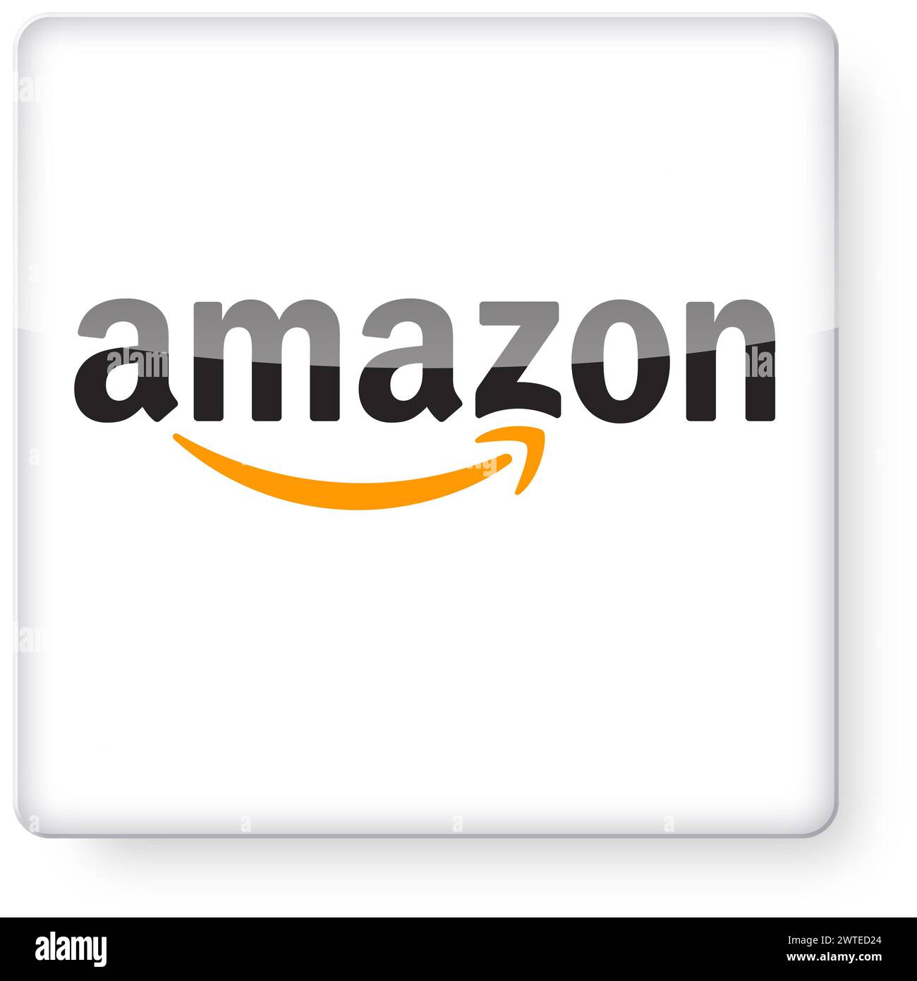 Logo Amazon en tant qu'icône d'application. Chemin de détourage inclus. Banque D'Images