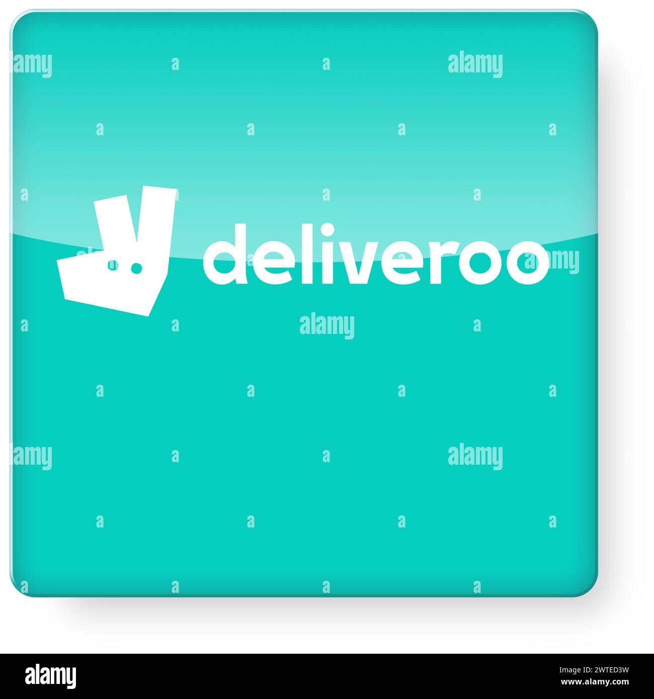 Logo Deliveroo comme icône d'application. Chemin de détourage inclus. Banque D'Images