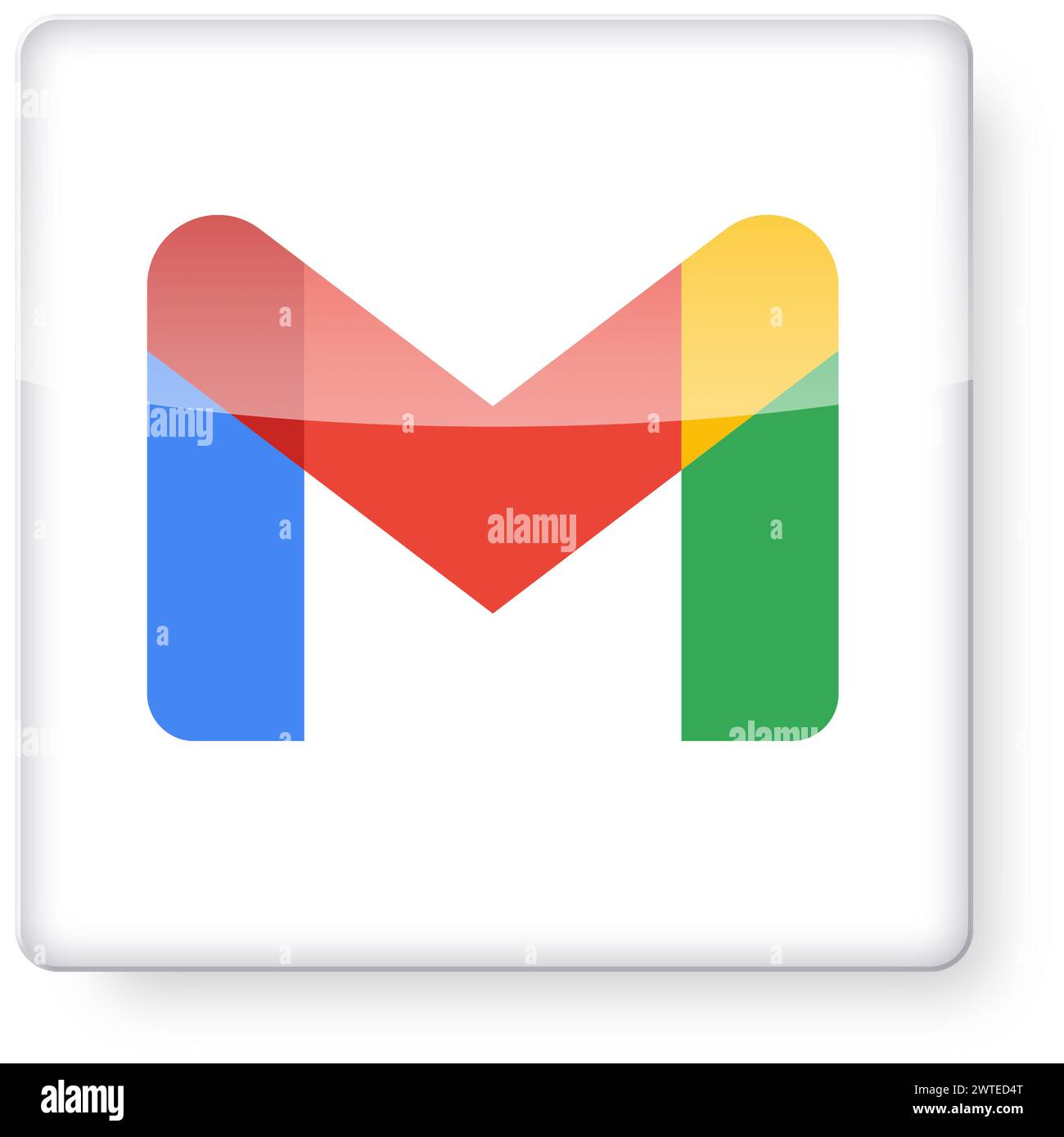 Logo Gmail en tant qu'icône d'application. Chemin de détourage inclus. Banque D'Images