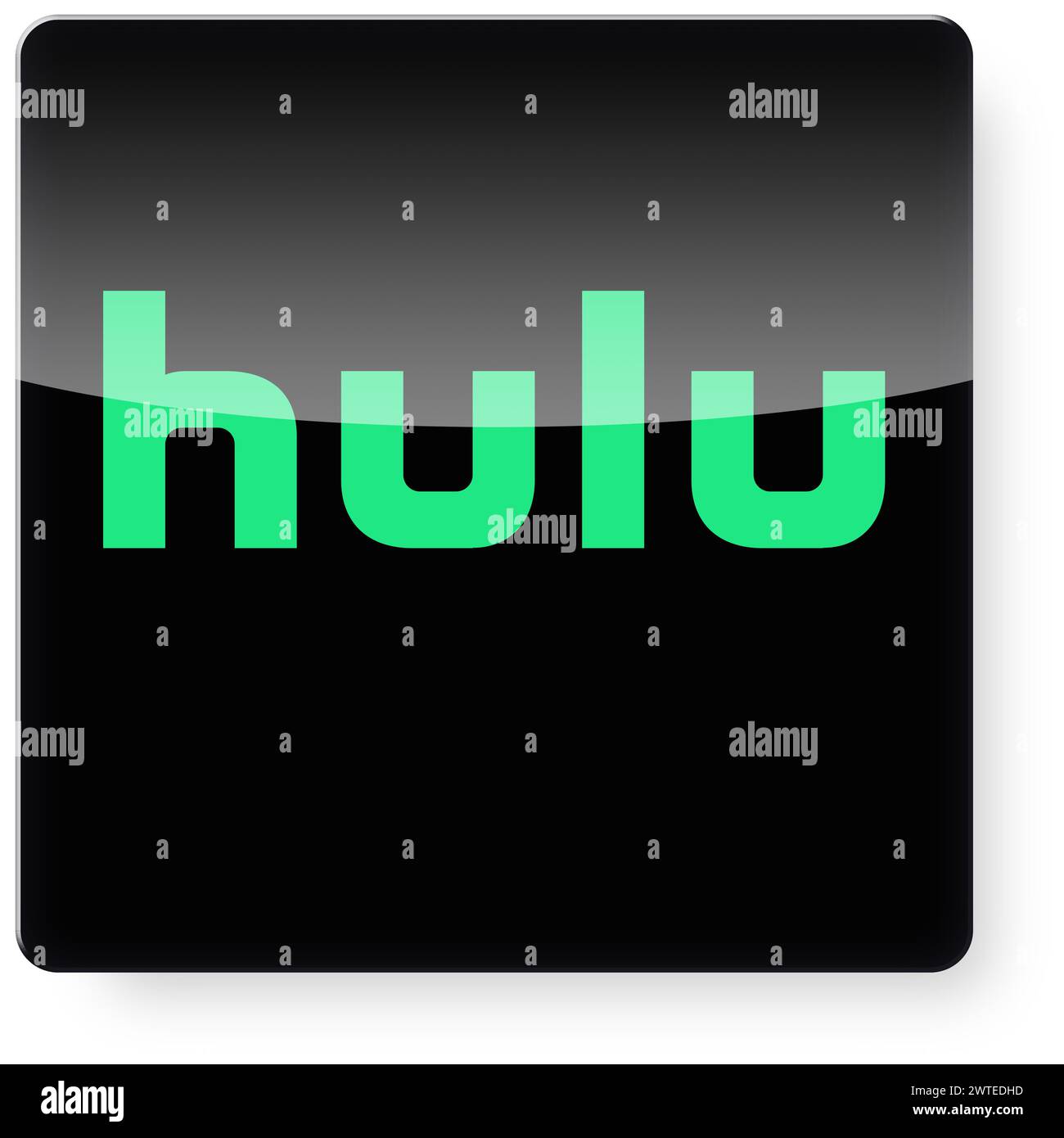 Logo Hulu comme icône d'application. Chemin de détourage inclus. Banque D'Images