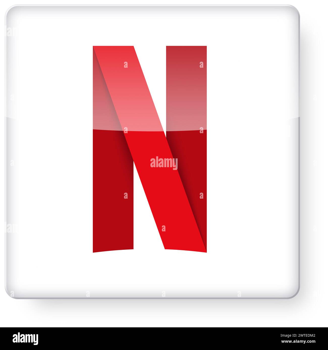 Logo Netflix comme une icône de l'application. Chemin de détourage inclus. Banque D'Images