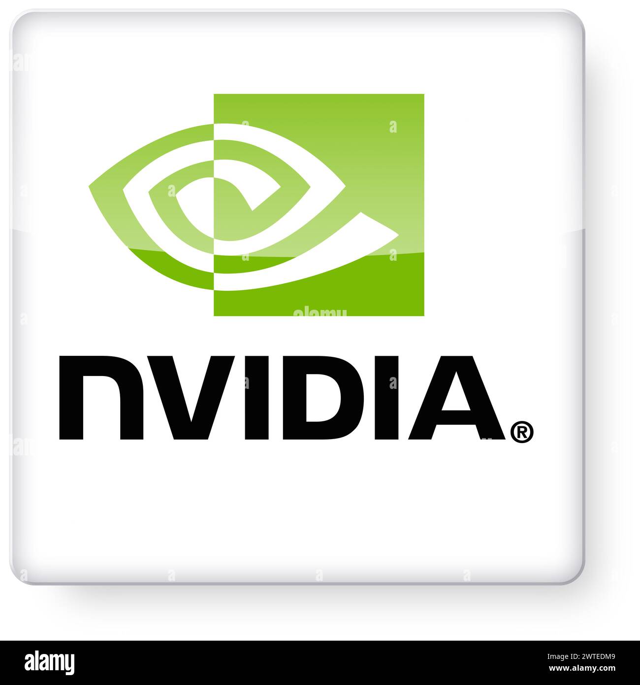Logo NVIDIA en tant qu'icône d'application. Chemin de détourage inclus. Banque D'Images