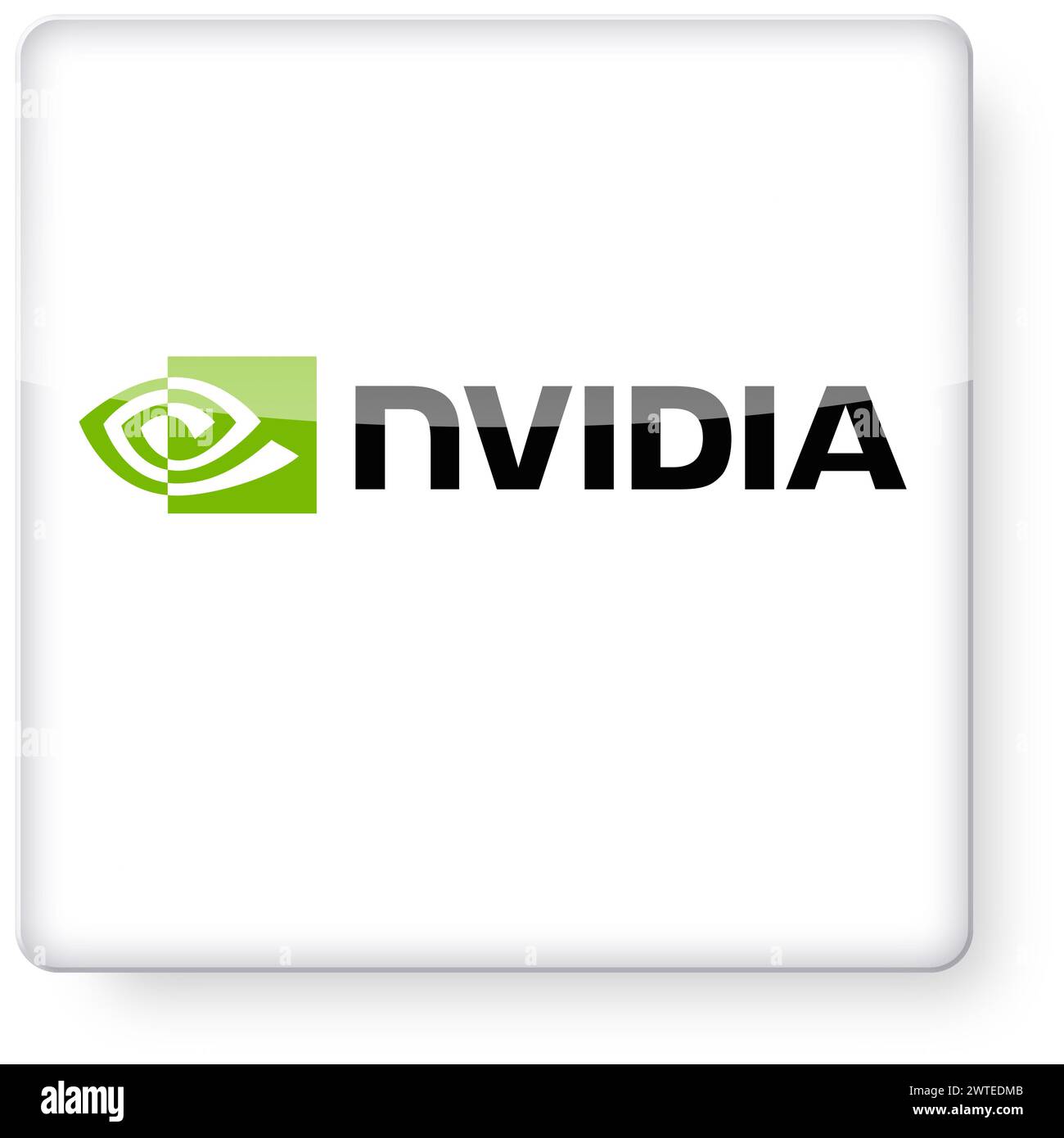 Logo NVIDIA en tant qu'icône d'application. Chemin de détourage inclus. Banque D'Images