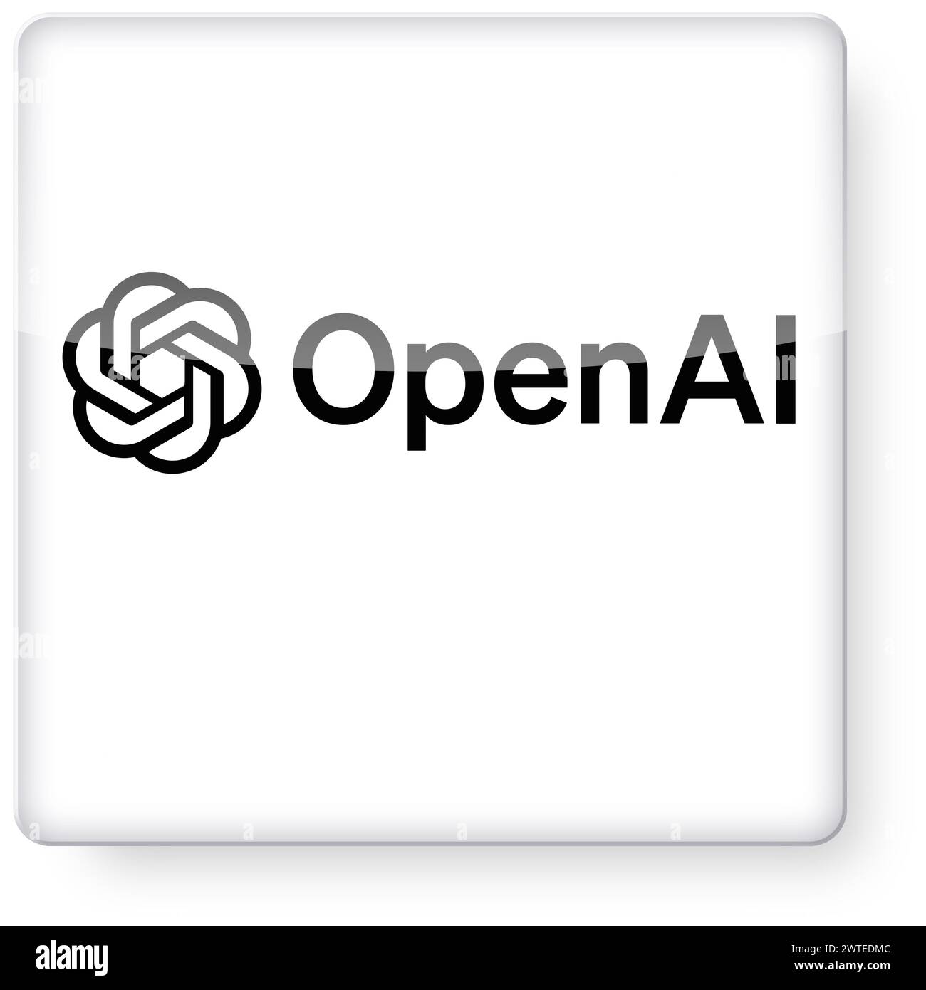 Logo OpenAI comme icône d'application. Chemin de détourage inclus. Banque D'Images