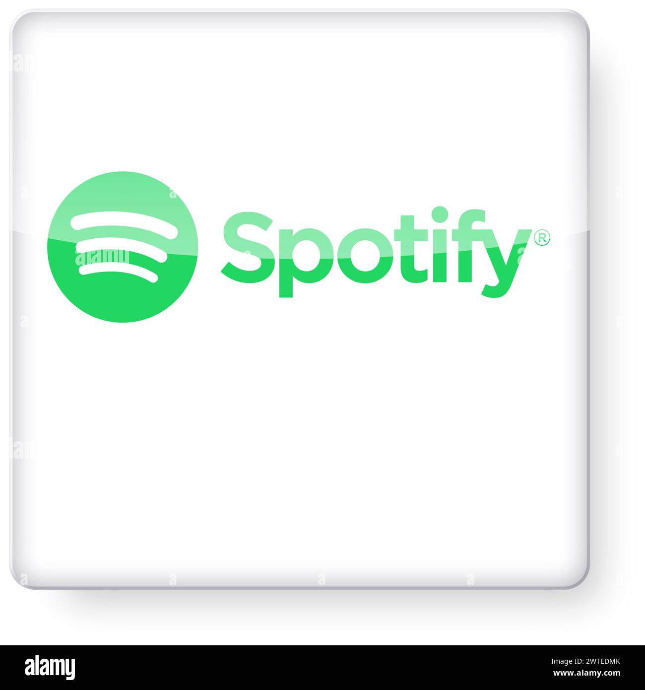 Logo Spotify comme une icône de l'application. Chemin de détourage inclus. Banque D'Images