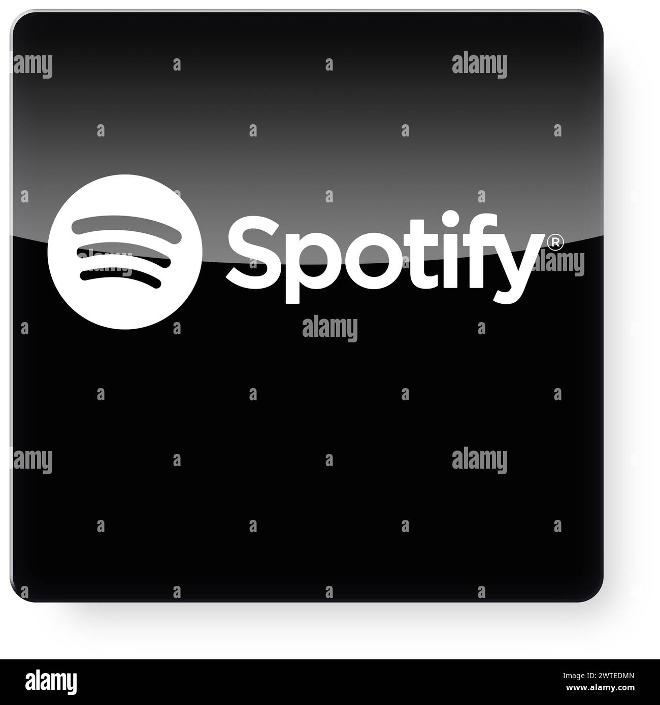 Logo Spotify comme une icône de l'application. Chemin de détourage inclus. Banque D'Images