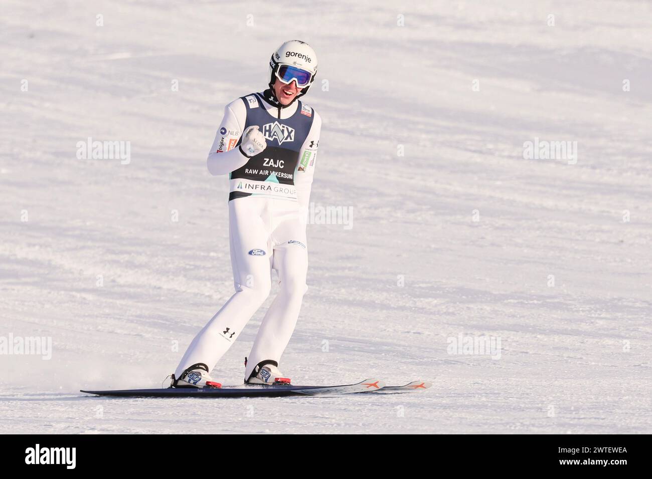 Vikersund 20240317.Timi Zajc de Slovénie dans la coupe du monde de ski de la FIS dimanche à Vikersund HS 240 photo : Geir Olsen / NTB Banque D'Images