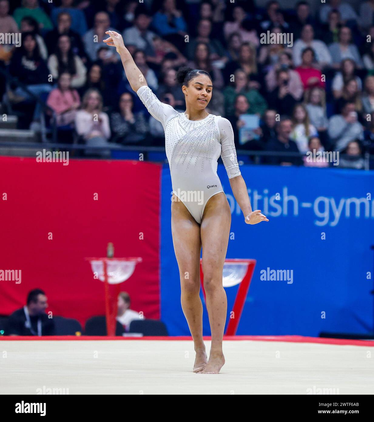 17 mars 2024, M&amp;S Bank Arena, Liverpool, Angleterre ; Championnats britanniques de gymnastique jour 4 ; deuxième étage de la finale de l'appareil féminin - Ondine Achampong Banque D'Images