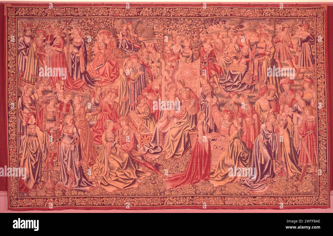 Fils prodigue au milieu des prostituées qui festoient et dissipent son patrimoine. Inconnu c. 1510-1520 tapisserie dimensions : H 13'6' x W 21' tapisserie matériaux/techniques : laine (chaîne : 6-7/cm) ; laine et soie culture : Sud des pays-Bas histoire de propriété : William Randolph Hearst coll. French & Co. acheté de Leon Medina 8/1951 [SS 81374]. French & Co. acheté à Antiquities Inc. 3/31/1953, vendu aux musées royaux d'Art et d'histoire, Bruxelles, 1964 [SS 57510]. Belgique, Brabant, Bruxelles, musées royaux d'art et d'histoire, accno. 9922. Fils prodigue avec 2 prostituées (centre, milieu) et sam Banque D'Images