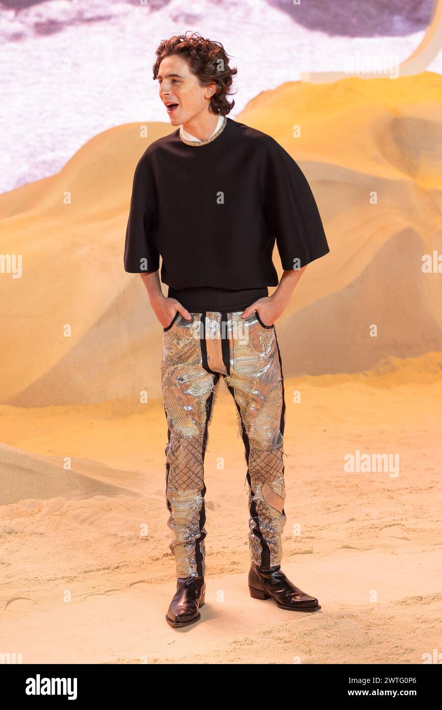 Acteurs assister à la première partie du film Dune à Leicester Square avec : Timothée Chalamet où : Londres, Royaume-Uni quand : 15 février 2024 crédit : Phil Lewis/WENN Banque D'Images