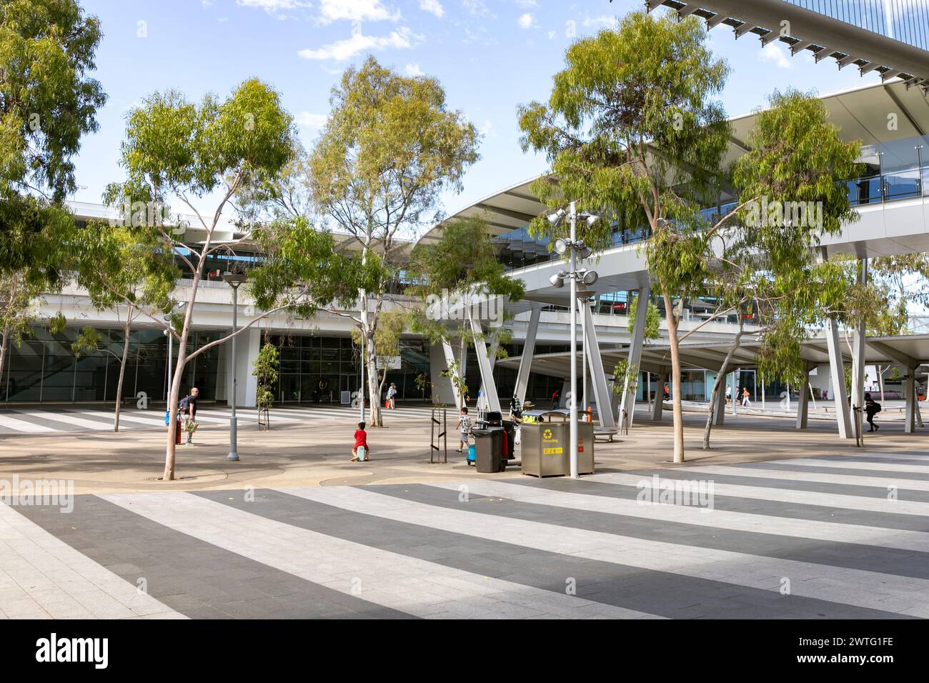 Aéroport d'Adélaïde en Australie méridionale, vue extérieure de l'architecture aéroportuaire du terminal, 2024 Banque D'Images