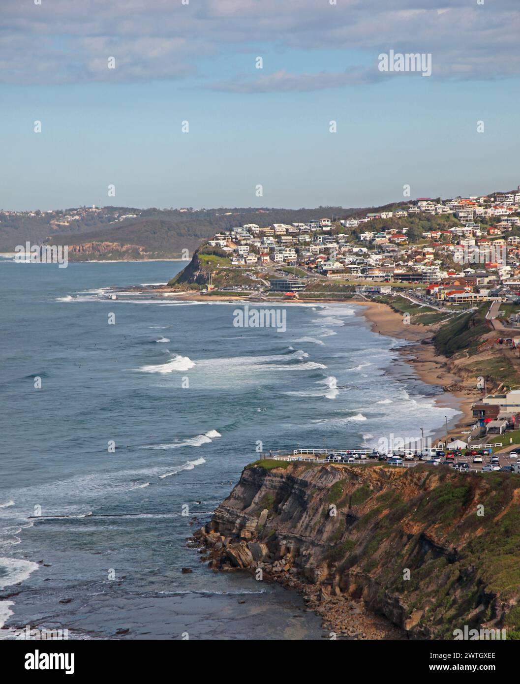 Bar Beach et Merewether Beach Newcastle Australie. Newcastle est la deuxième plus ancienne ville d'Australie et une destination touristique populaire. Banque D'Images