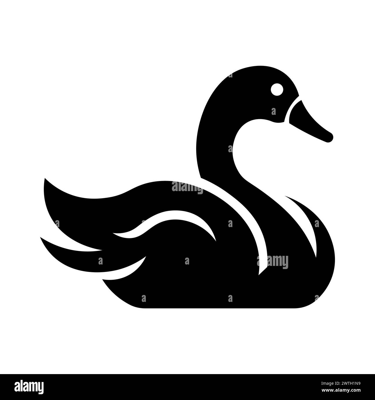 icône de cygne vecteur noir sur fond blanc Illustration de Vecteur