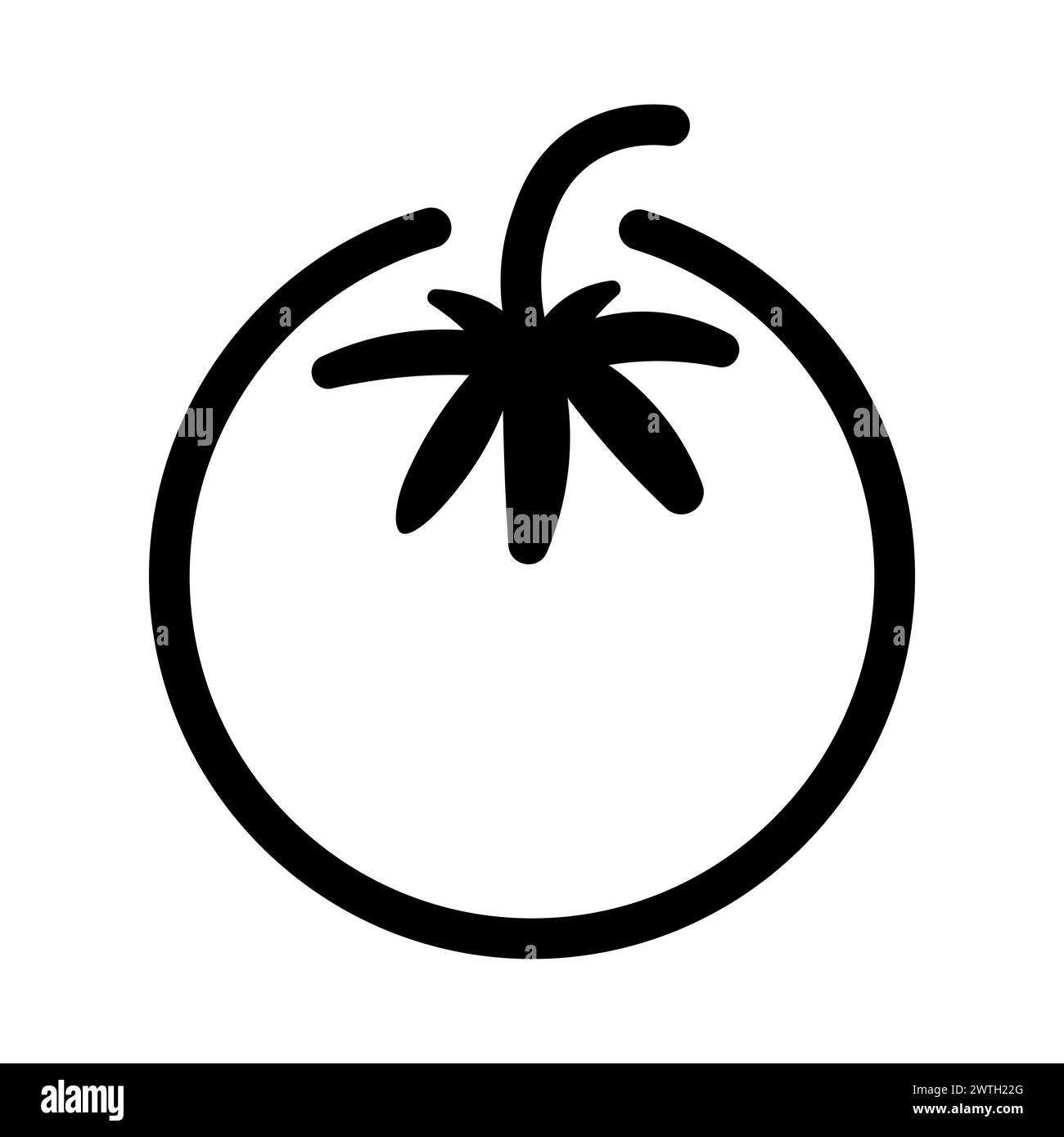 icône tomate vectorielle noire sur fond blanc Illustration de Vecteur