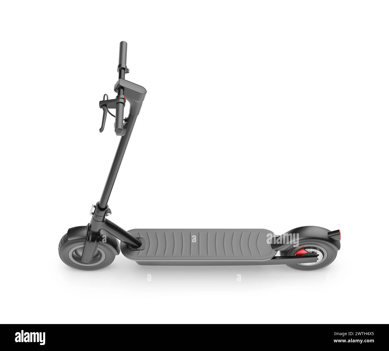 Scooter électrique moderne de couleur noire sur fond blanc Banque D'Images