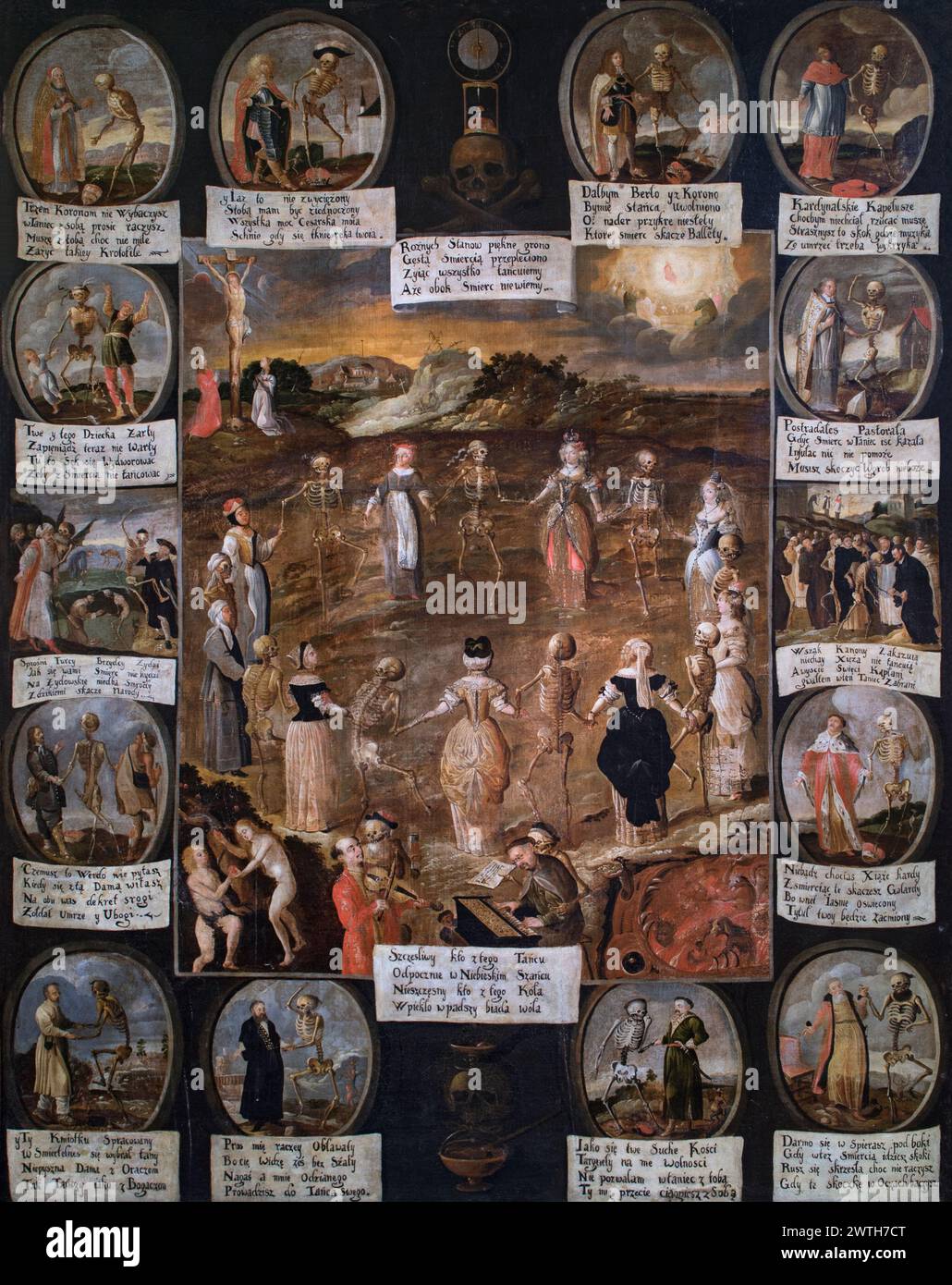 La danse de la peinture de la mort, Église de réussites Bernardine, Cracovie, Pologne Banque D'Images