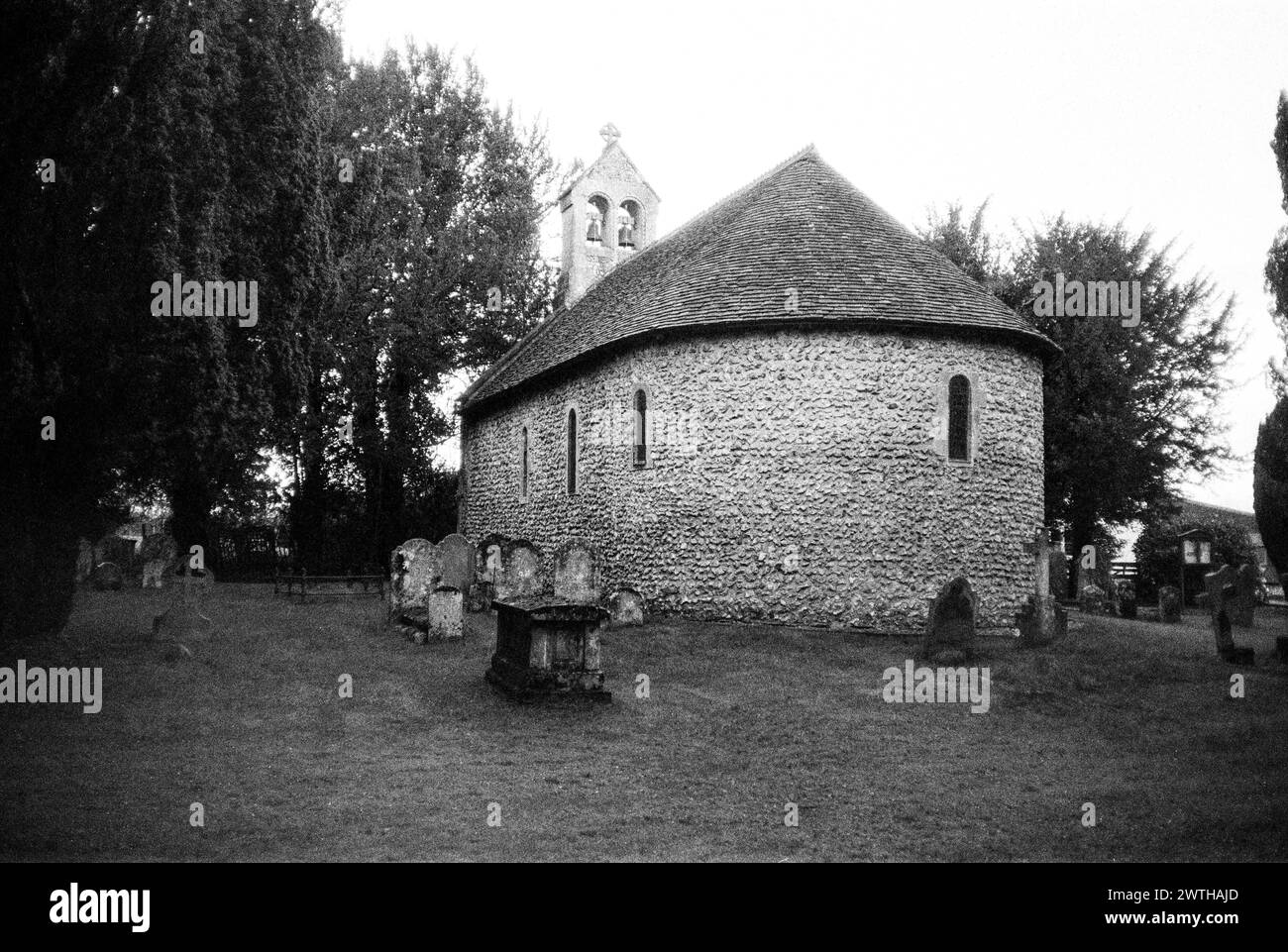 Prog Église de Swithun, 12 Century Norman Church, Nately Scures, Basingstoke, Hampshire, Angleterre, Royaume-Uni. Banque D'Images