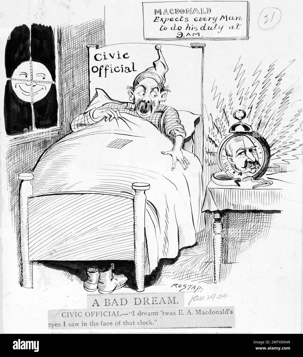 Dessin animé - Un Bad Dream Rostap (1866-1949) Banque D'Images