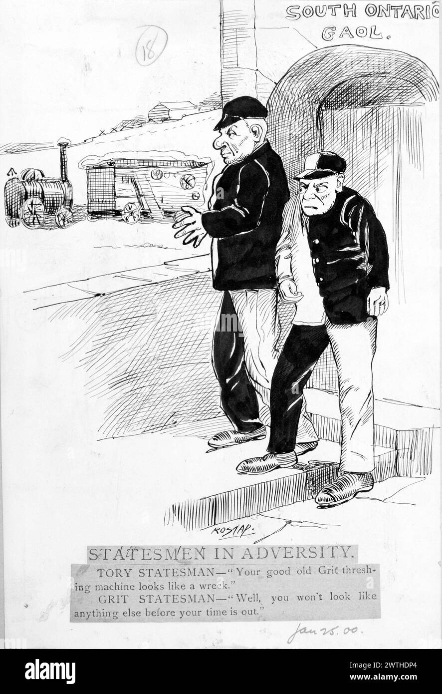 Caricature - hommes d'État dans l'adversité Rostap (1866-1949) Banque D'Images