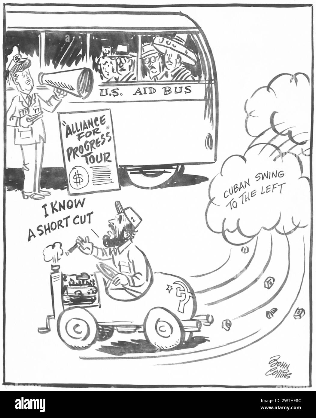 Dessin animé - The Hot Rodder. John Collins (1917-2007) Banque D'Images