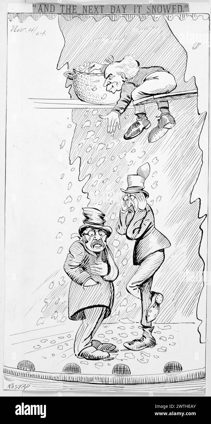 Dessin animé - et le lendemain il neigeait Rostap (1866-1949) Banque D'Images