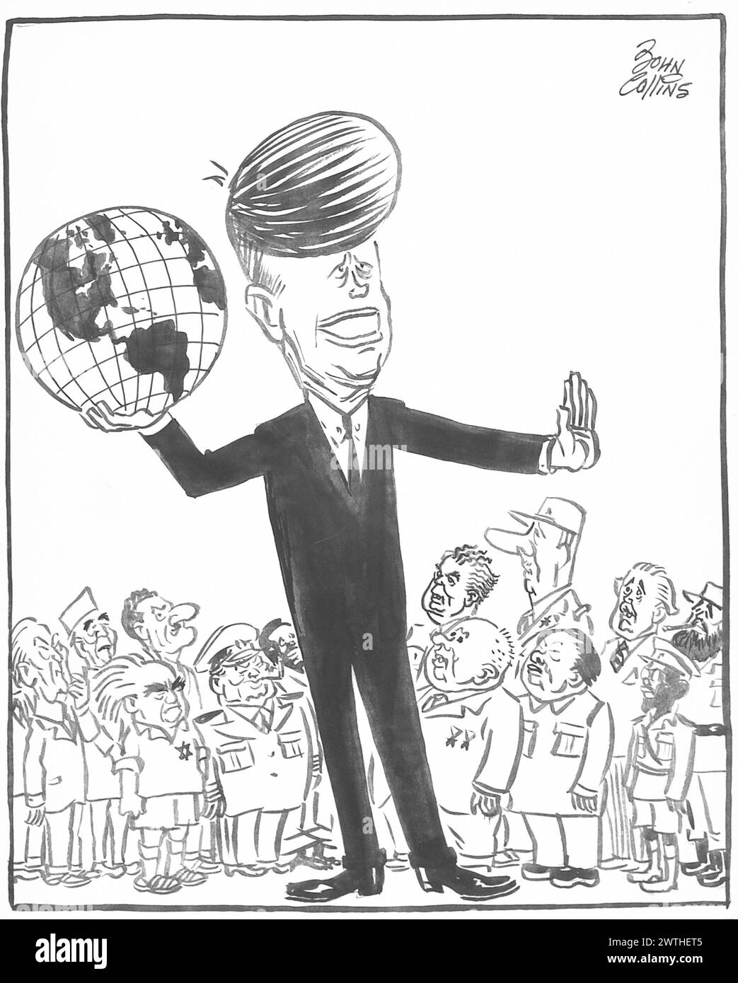 Dessin animé - 'Touch Football, n'importe qui ?'. John Collins (1917-2007) Banque D'Images