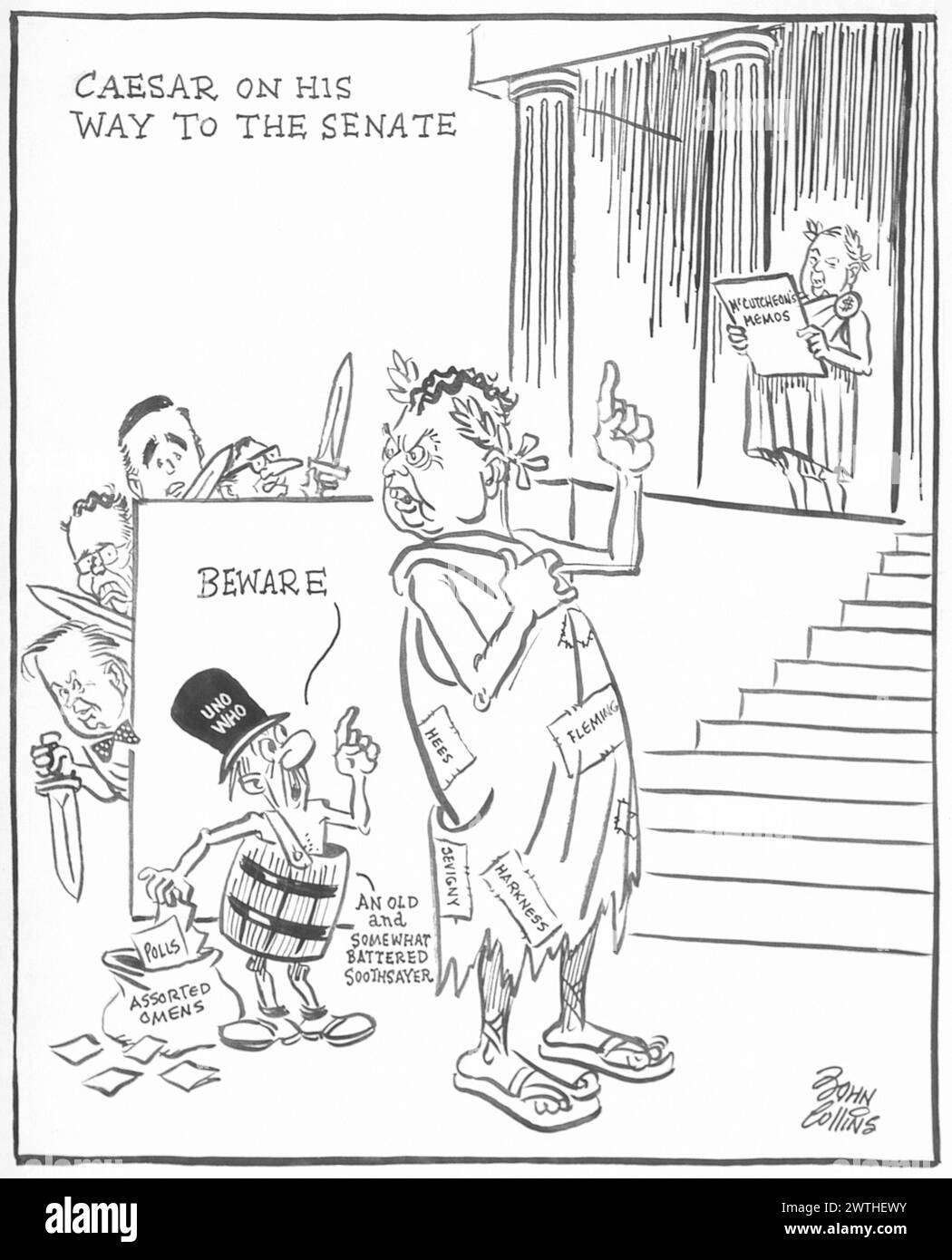 Dessin animé - les Ides de mars. John Collins (1917-2007) Banque D'Images