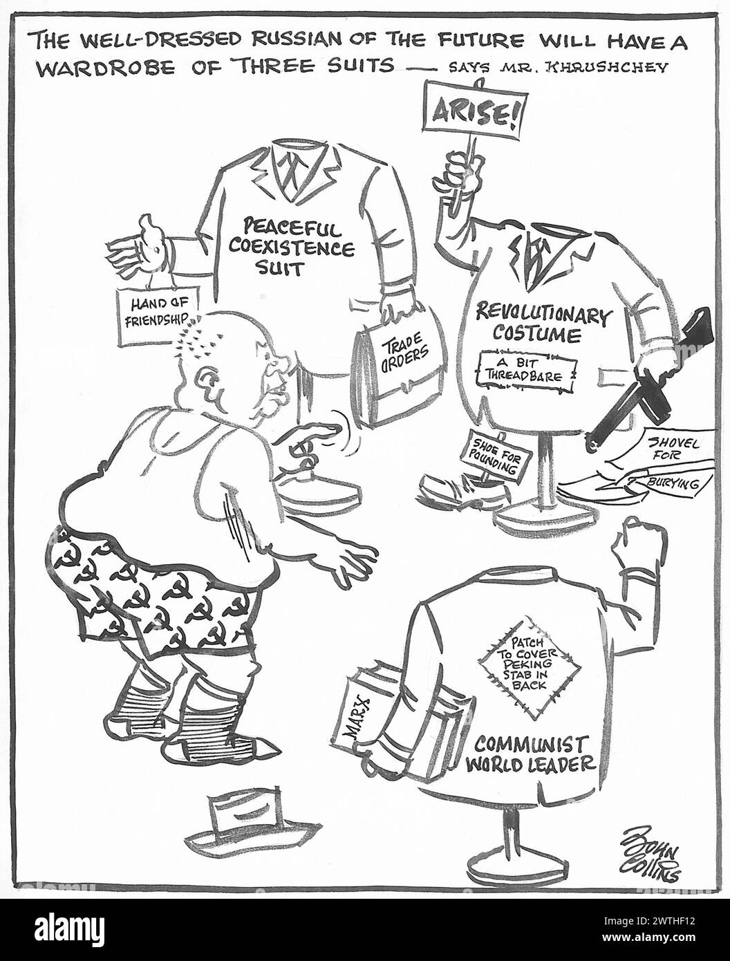 Dessin animé - le russe bien habillé. John Collins (1917-2007) Banque D'Images