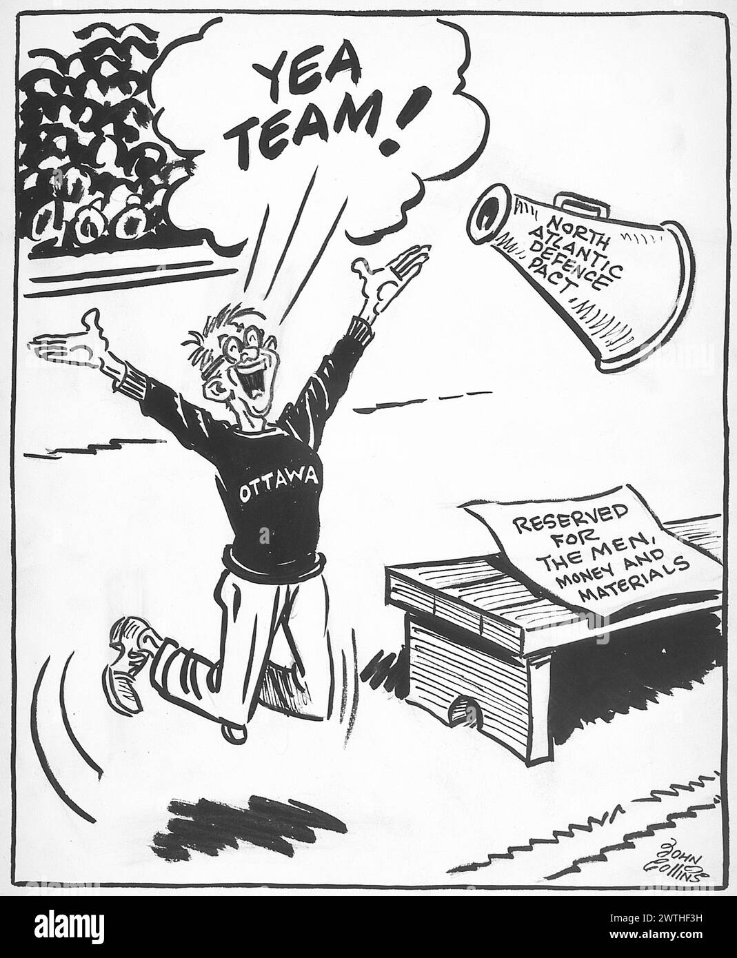 Dessin animé - il faudra plus qu'une pom-pom-pom-meneuse. John Collins (1917-2007) Banque D'Images