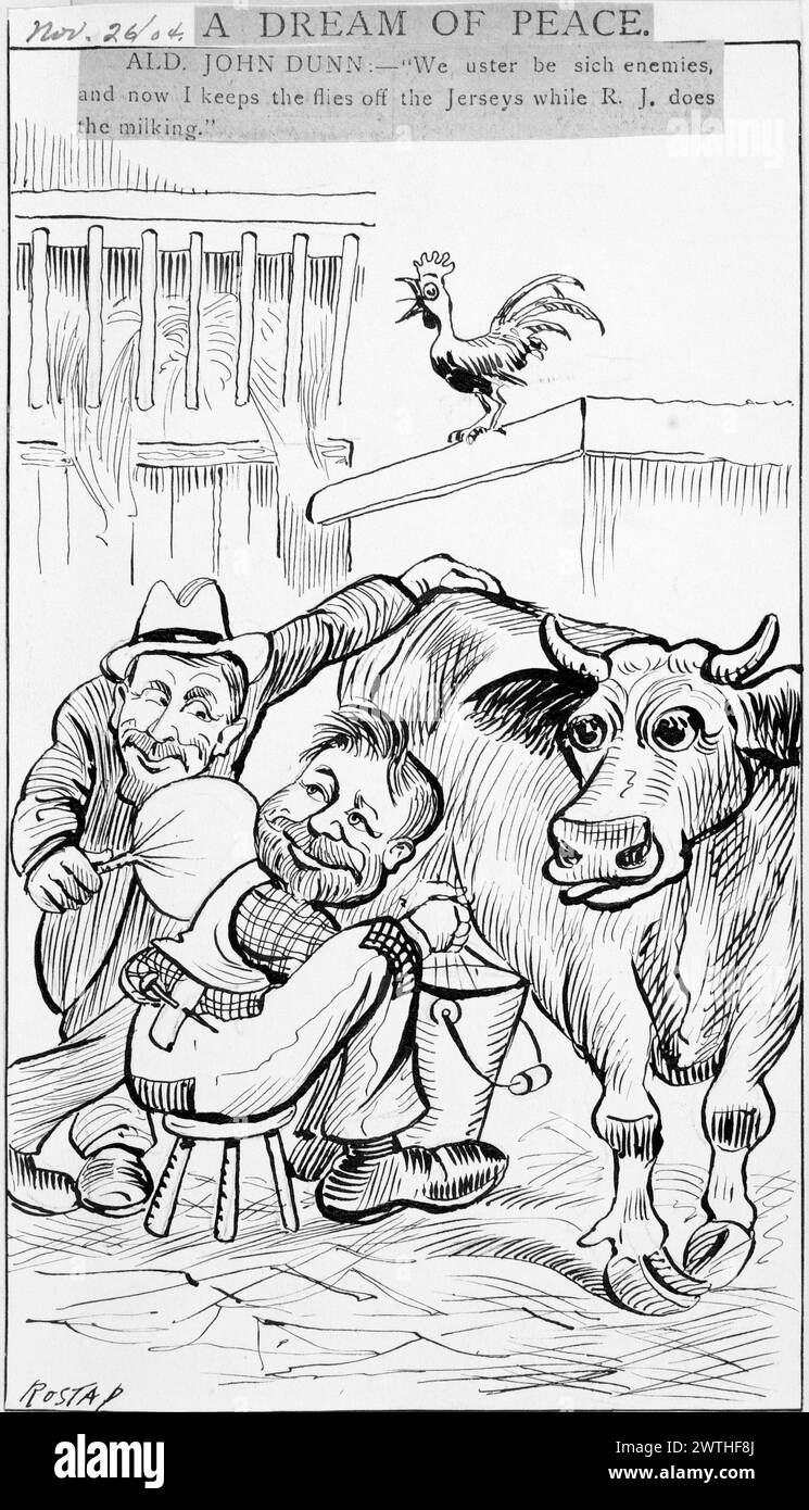 Dessin animé - Un rêve de paix Rostap (1866-1949) Banque D'Images