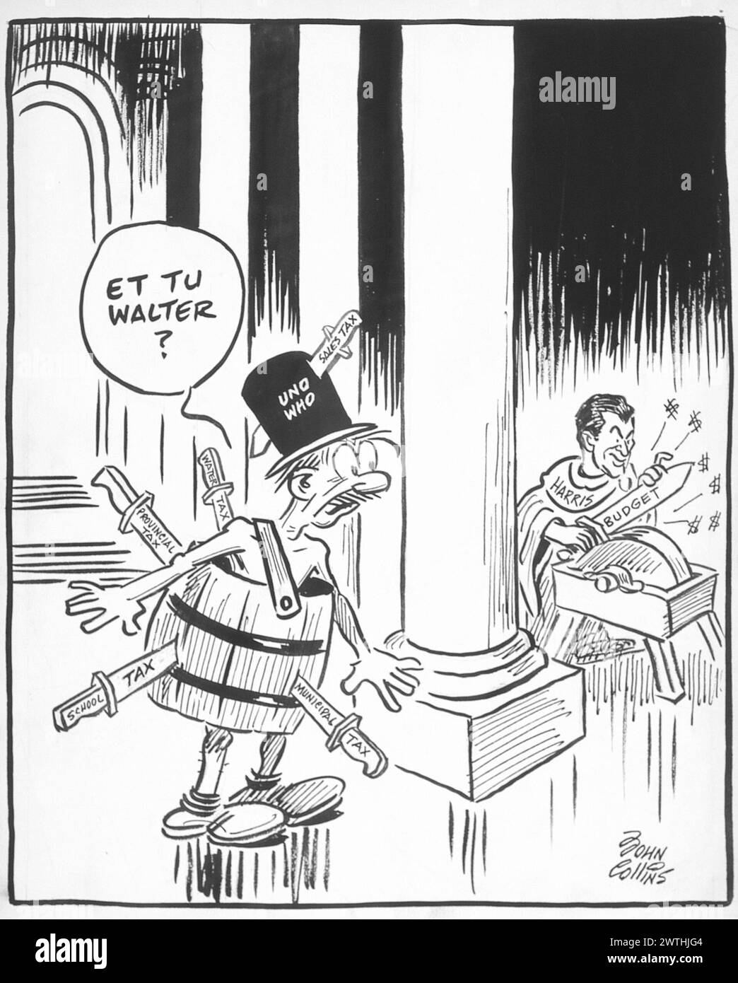 Dessin animé - les Ides de mars. John Collins (1917-2007) Banque D'Images