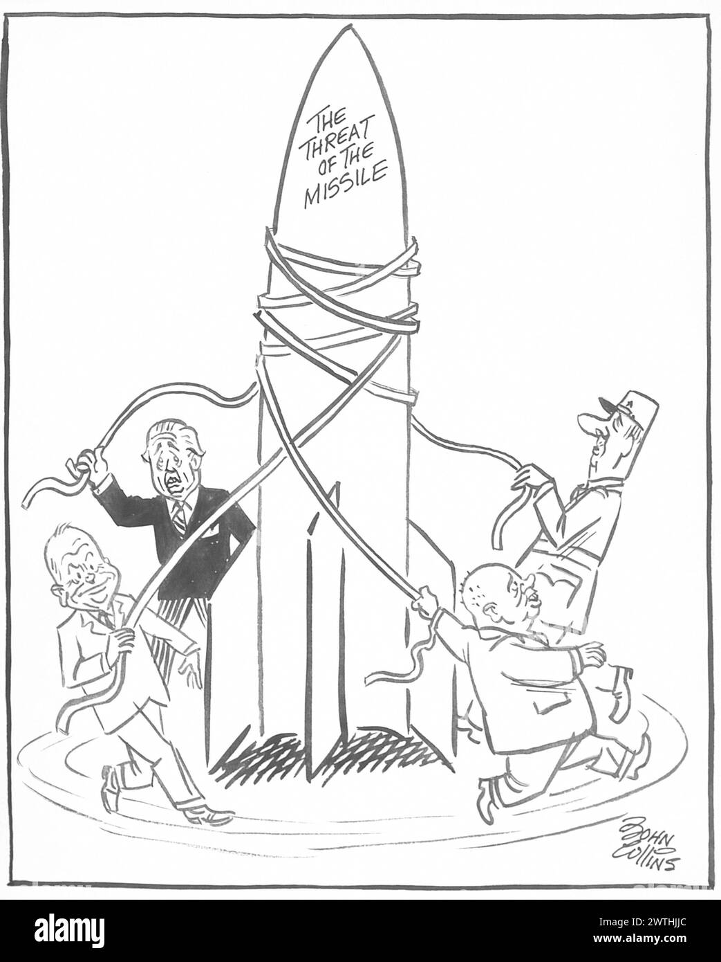 Dessin animé - la danse Maypole-1960. John Collins (1917-2007) Banque D'Images