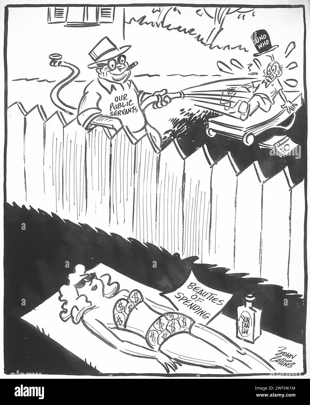 Dessin animé - et nous sommes trempés !. John Collins (1917-2007) Banque D'Images