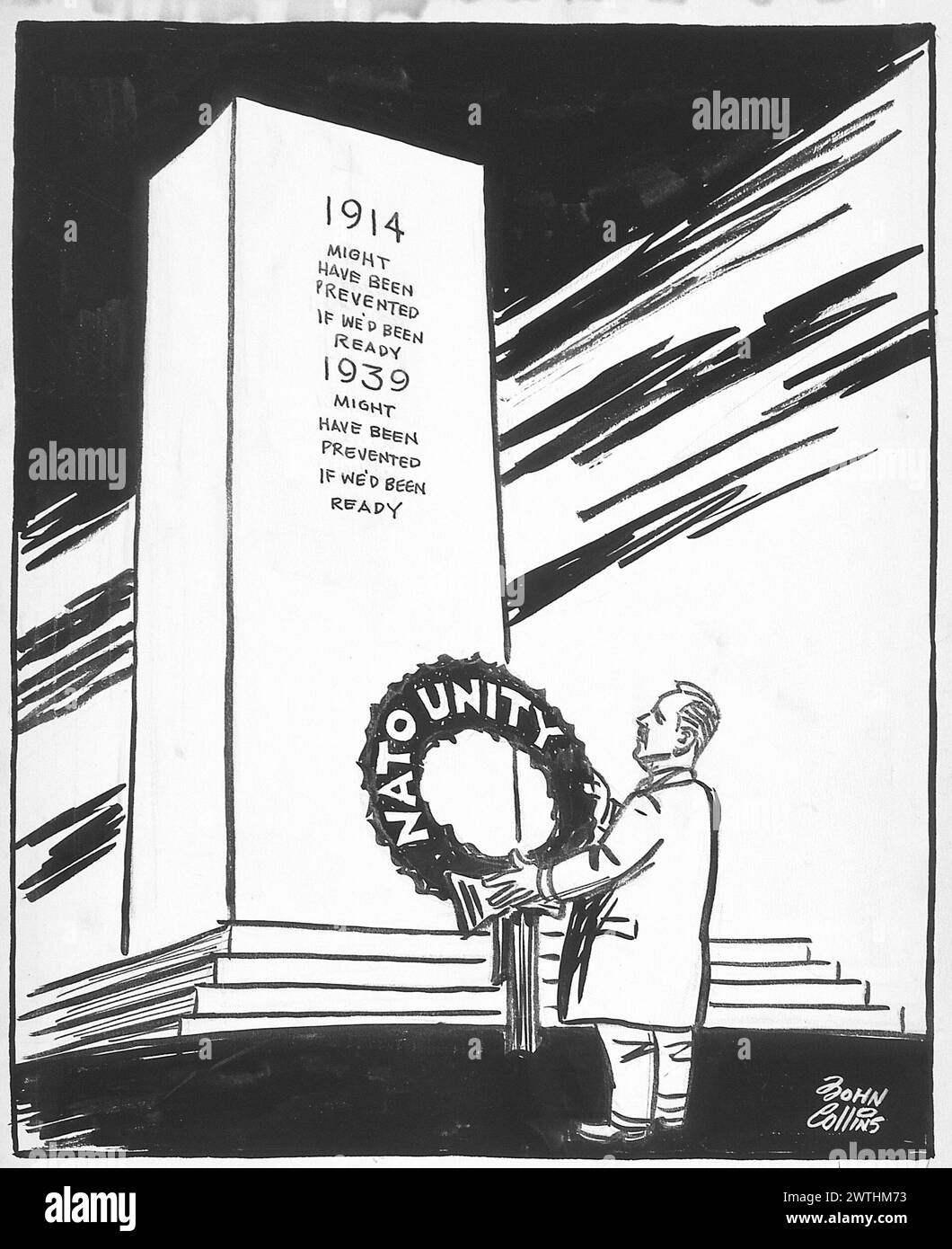 Dessin animé - de peur que nous oubliions. John Collins (1917-2007) Banque D'Images