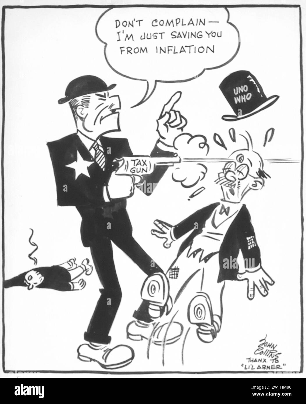 Dessin animé - Fearless Fosdick à Ottawa. John Collins (1917-2007) Banque D'Images