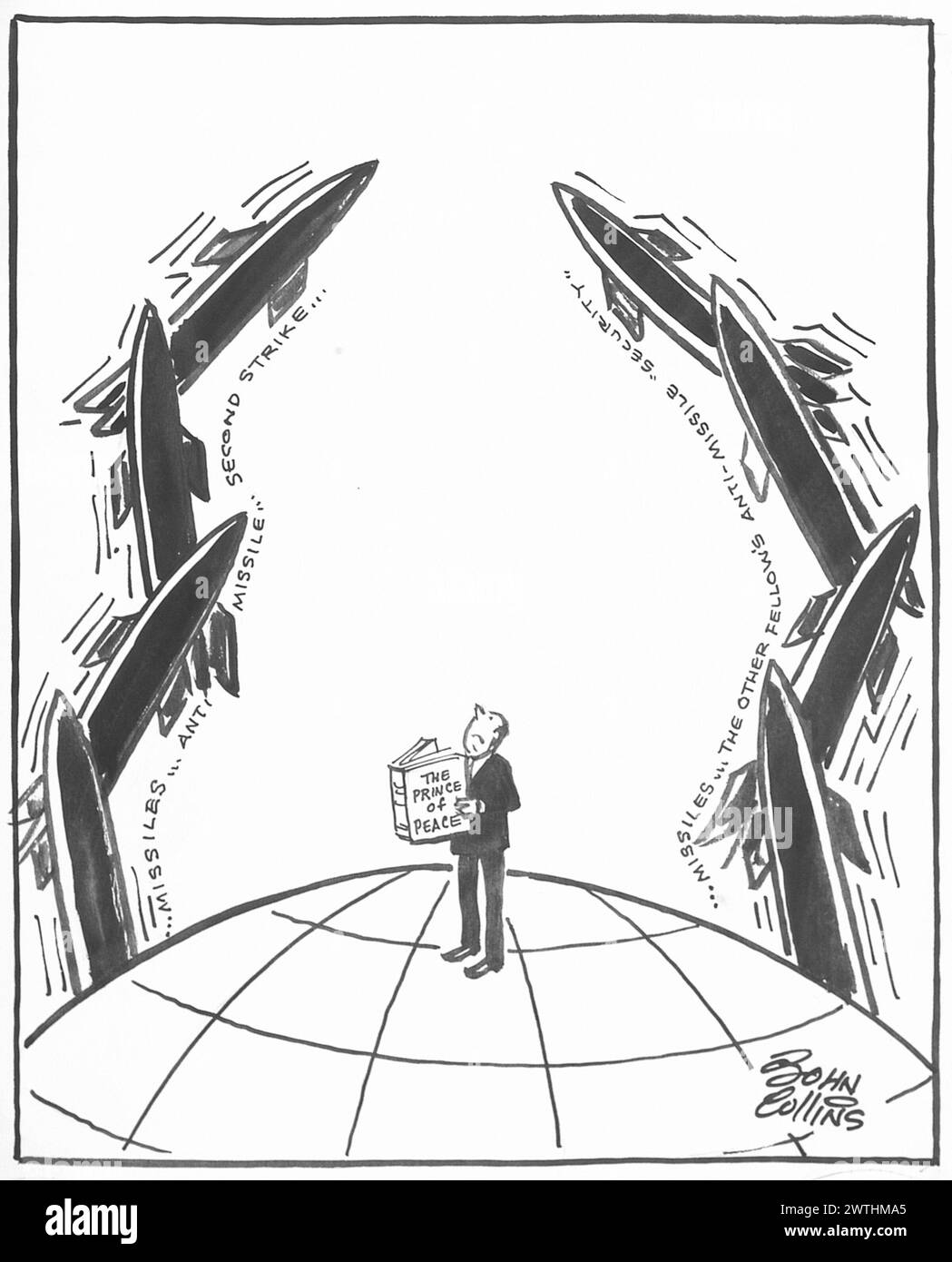Dessin animé - Couronne d'épines. John Collins (1917-2007) Banque D'Images